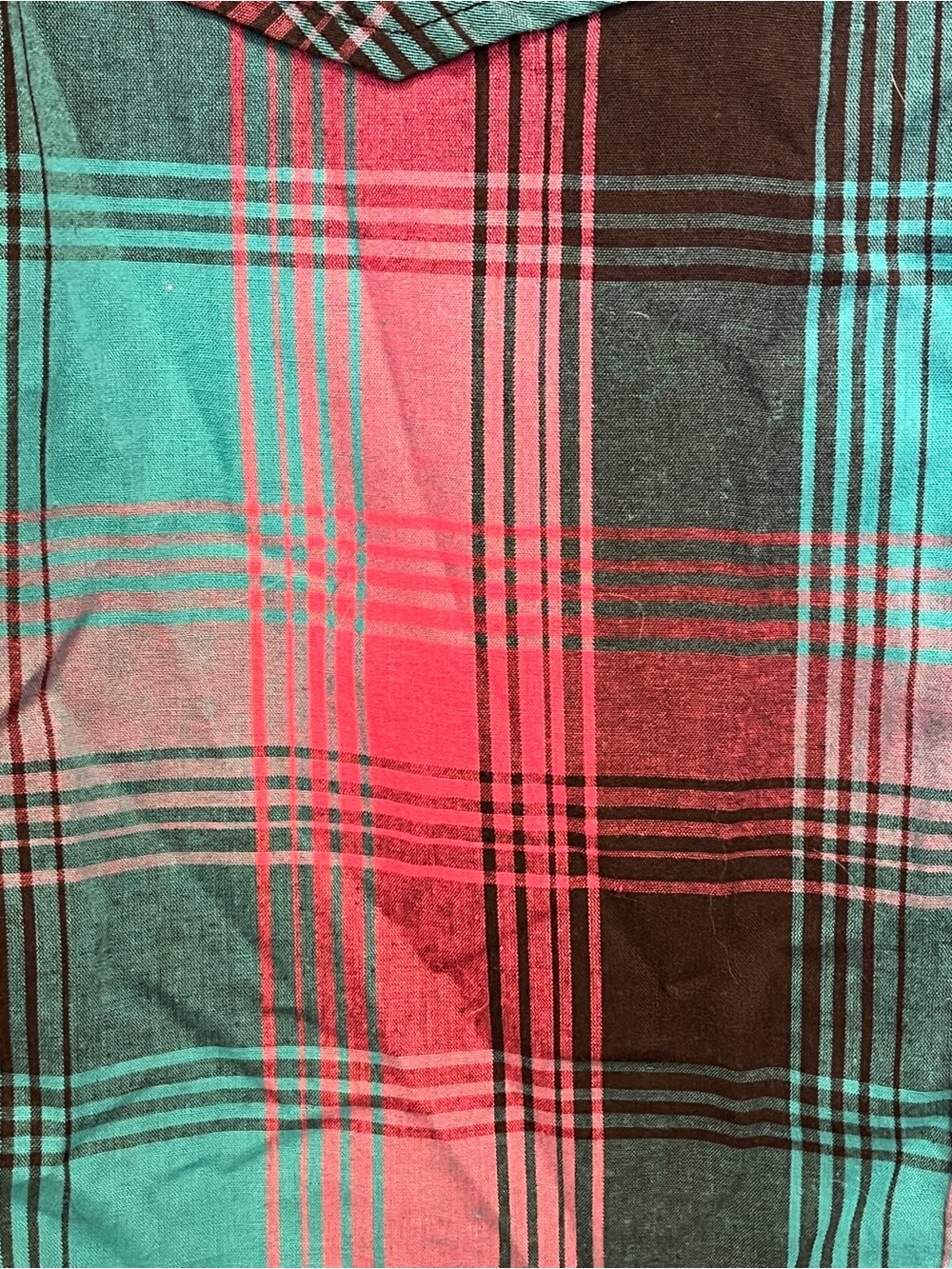 Wrangler Women's Western Plaid Pearl Snap Shirt Teal Pink Retro Vibe Size M - Picture 4 of 6